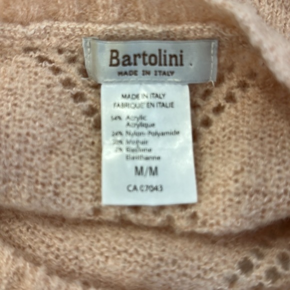 Bartolini made in Italy mohair mix blend pink sweater EUC SZ M - Picture 5 of 5